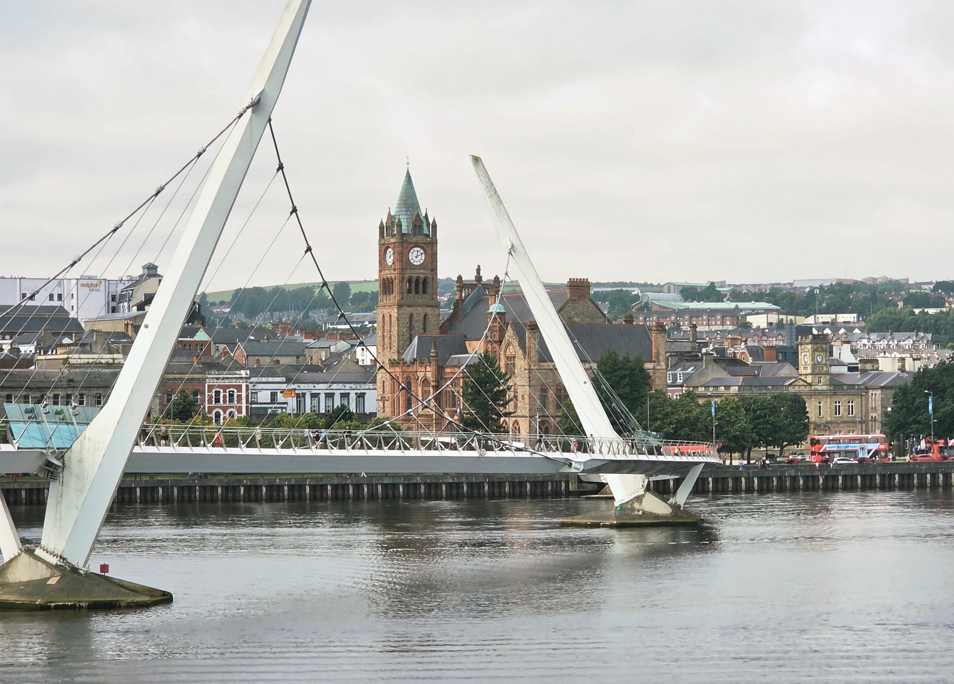 Peace Bridge over Foyle river (Derry) 